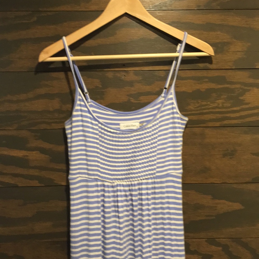 Blue striped maxi (great for maternity)